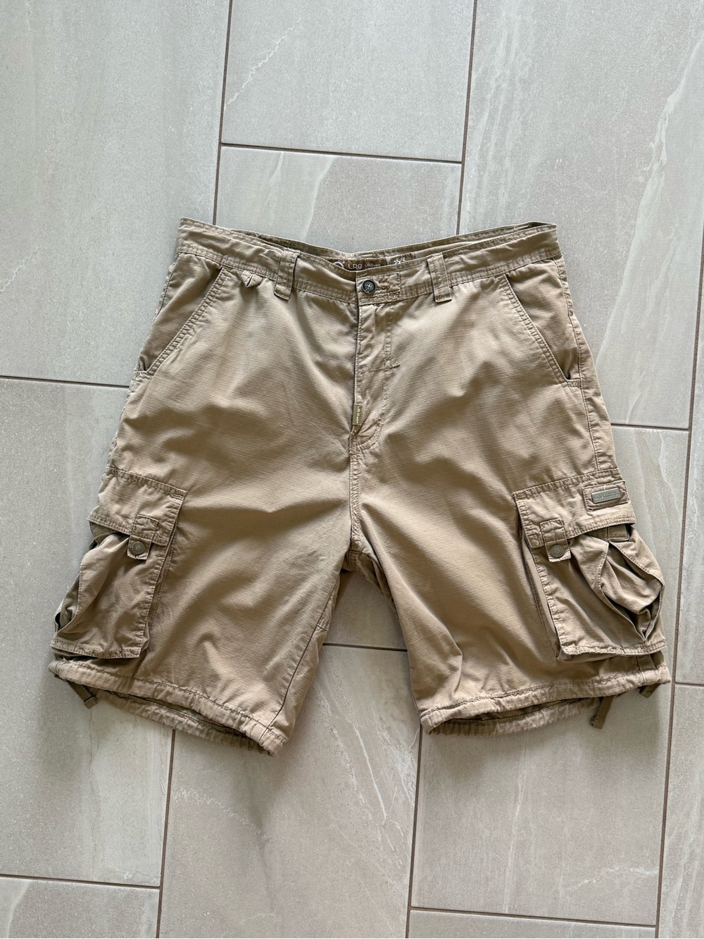 LRG Lifted Research Group Khaki Ripstop Cargo Shorts Men’s 36